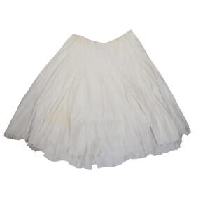 Vintage Y2K Guess White Cotton Peasant Midi Skirt L